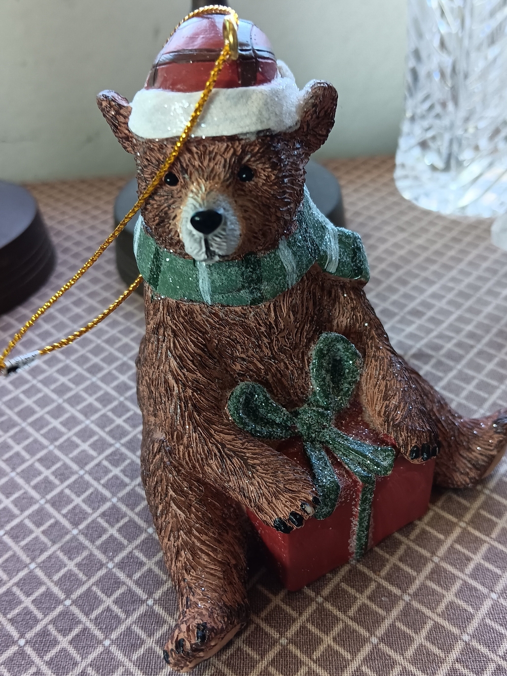Bear Ornament In Resin, Nwots, Christmas Decor.